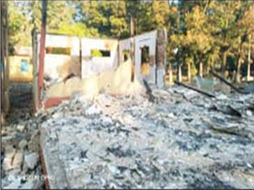 The office of Agriculture Land Management and Statistics Department was burnt by PDF nominal terrorists