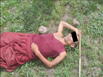 A Buddhist monk passed away by gunfire in Thabeikkyi Township.