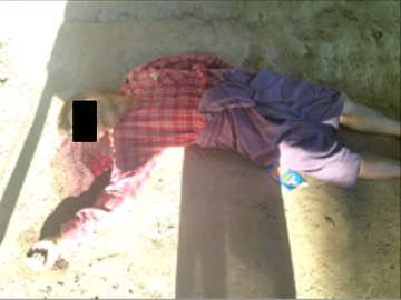 The recorded photo show a male who was killed by so-called PDF terrorists’ gunfire in Thegon Township.