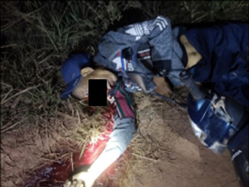 The recorded photo show U Tin Oo, who was shot at the outskirts of Santaungkwaet Village of Minhla Township.