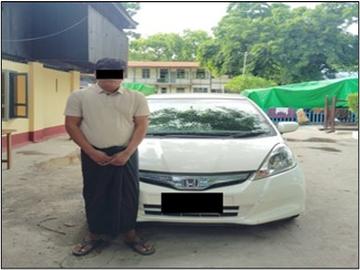 စစ်ကိုင်းတိုင်းဒေသကြီး၊ စစ်ကိုင်းမြို့၌ လိုင်စင်မဲ့မော်တော်ယာဉ် တစ်စီး ဖမ်းဆီးရမိမှု မှတ်တမ်းဓာတ်ပုံ။