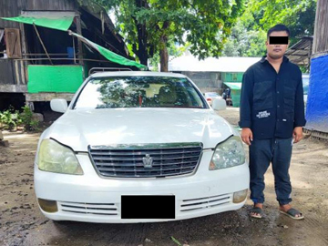 ပဲခူးတိုင်းဒေသကြီး၊ ပြည်မြို့နယ်၌ လိုင်စင်မဲ့ မော်တော်ယာဉ် တစ်စီး ဖမ်းဆီးရမိမှု မှတ်တမ်းဓာတ်ပုံ။
