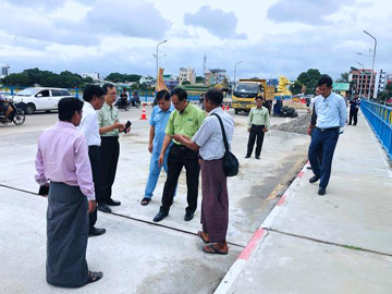 မန္တလေးတိုင်းဒေသကြီး၊ မိတ္ထီလာခရိုင်၊ မိတ္ထီလာမြို့၊ မိတ္ထီလာကန်ကူးတံတား ပြုပြင်ဆောင်ရွက်မှုနှင့် မိတ္ထီလာကန်တစ်လျှောက် ကြည့်ရှုစစ်ဆေးမှု မှတ်တမ်းဓာတ်ပုံ။