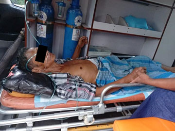 An innocent civilian injured in heavy weapon attack by a so-called PDF terrorist group in Launglon Township of Tanintharyi Region.