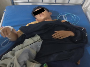 An innocent civilian injured in an attack by a KIA armed insurgent in Myitkyina Township of Kachin State.