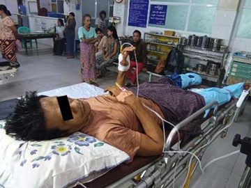 An innocent civilian injured after stepping on a landmine planted by   a so-called PDF terrorist group in Dawei Township of Tanintharyi Region.