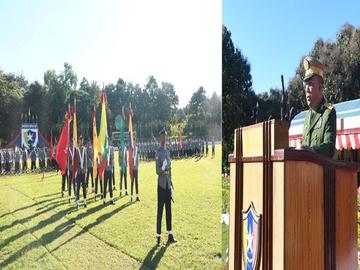 ပြည်ထဲရေးဝန်ကြီးဌာန ဒုတိယဝန်ကြီး ဗိုလ်ချုပ် အောင်ကျော်ကျော် ဒုတိယရဲအုပ်လောင်းသင်တန်း  အမှတ်စဉ် (၁၂၄/၂၀၂၅) သင်တန်းဆင်းပွဲ အခမ်းအနား တက်ရောက်မှု မှတ်တမ်းဓာတ်ပုံ။