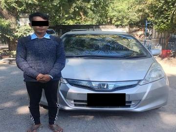 စစ်ကိုင်းတိုင်းဒေသကြီး၊ စစ်ကိုင်းမြို့နယ်၌ လိုင်စင်မဲ့ မော်တော်ယာဉ် တစ်စီး  ဖမ်းဆီးအရေးယူမှု မှတ်တမ်းဓာတ်ပုံ။