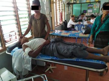 Innocent civilian injured after stepping on a landmine planted by a so-called PDF terrorist group in Madaya Township of Mandalay Region.