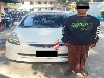 စစ်ကိုင်းတိုင်းဒေသကြီး၊ စစ်ကိုင်းမြို့နယ်၌ လိုင်စင်မဲ့မော်တော်ယာဉ် တစ်စီး ဖမ်းဆီးရမိမှု မှတ်တမ်းဓာတ်ပုံ။