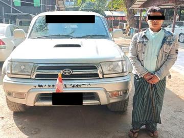 စစ်ကိုင်းတိုင်းဒေသကြီး၊ စစ်ကိုင်းမြို့နယ်၌ လိုင်စင်မဲ့ မော်တော်ယာဉ် တစ်စီး  ဖမ်းဆီးအရေးယူမှု မှတ်တမ်းဓာတ်ပုံ။