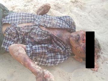 မကွေးတိုင်းဒေသကြီး၊ နတ်မောက်မြို့နယ်၌ PDF အမည်ခံ အကြမ်းဖက်သမားများက  အကြမ်းဖက် ဖမ်းဆီးခေါ်ဆောင်၍ သေနတ်ဖြင့် ပစ်ခတ်သတ်ဖြတ်ခဲ့မှုကြောင့်  အပြစ်မဲ့ အရပ်သားပြည်သူ တစ်ဦး သေဆုံးမှု မှတ်တမ်းဓာတ်ပုံ။