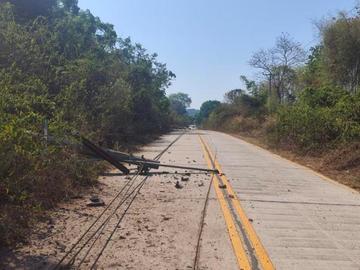 Destruction of electricity poles by a combined group of KNU and so-called PDF terrorists in Taungoo Township of Bago Region.