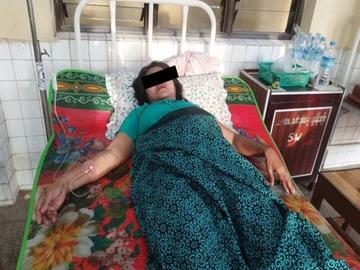 An innocent civilian injured in a drone bomb attack by so-called PDF terrorists in Dawie Township of Tanintharyi Region.