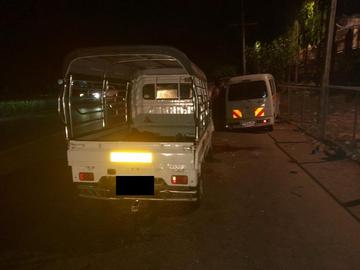 ရန်ကုန်တိုင်းဒေသကြီး၊ သန်လျင်မြို့နယ်၌ ယာဉ်တိုက်မှုဖြစ်ပွားသည့်ဖြစ်စဉ်မှ မော်တော်ယာဉ်၏ မှတ်တမ်းဓာတ်ပုံ။