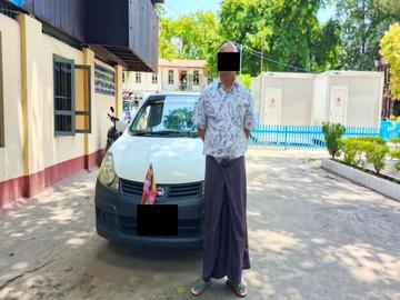 စစ်ကိုင်းတိုင်းဒေသကြီး၊ စစ်ကိုင်းမြို့နယ်၌ လိုင်စင်မဲ့ မော်တော်ယာဉ် တစ်စီး ဖမ်းဆီးအရေးယူမှု မှတ်တမ်းဓာတ်ပုံ။